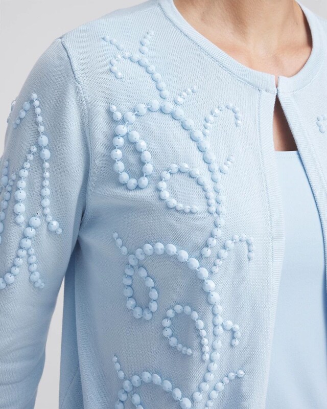 Open-Front Beaded Cardigan - image 4